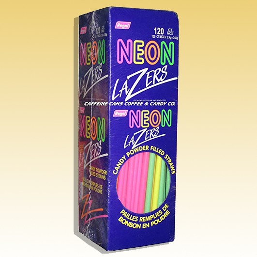 Neon - Candy Filled Powder Straws (Lazer)