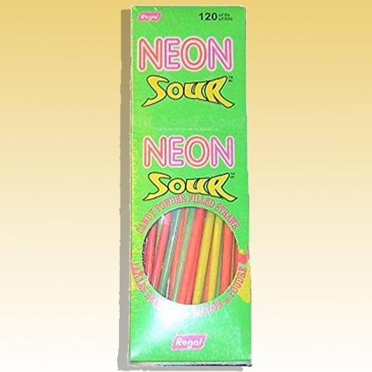 Neon - Candy Filled Powder Straws (Sour)