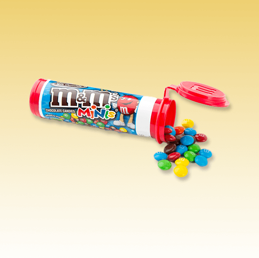 M&M's Minis, milk chocolate candies with sugar shell.