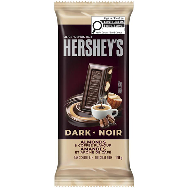 HERSHEY - DARK ALMONDS & COFFEE BAR 100GR