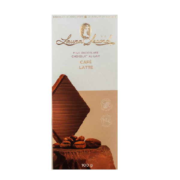 LAURA SECORD - MILK CHOCOLATE CAFFE LATTE BAR 12x100 GR