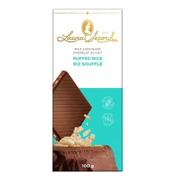LAURA SECORD - MILK CHOCOLATE W/ CRISPY RICE BAR 12x100 GR